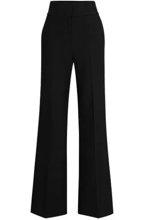 HUGO BOSS Regular-fit broek met wijde pijpen van stretchmateriaal