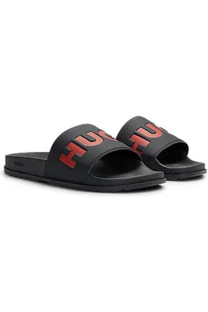 HUGO BOSS Slippers met logo op de wreefband