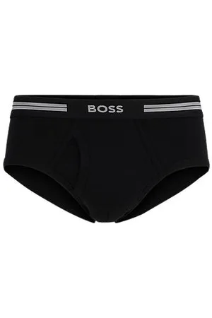 HUGO BOSS Slip van geribd katoen met logotailleband en open gulp