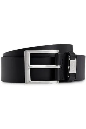 HUGO BOSS Riem van Italiaans leer met logolus en geborstelde hardware