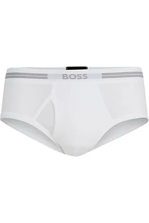 HUGO BOSS Slip van geribd katoen met logotailleband en open gulp