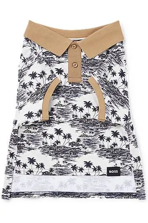 HUGO BOSS Katoenen polo voor honden met palmboomprint