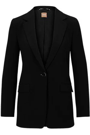 HUGO BOSS Regular-fit single-breasted blazer van Japanse crêpe