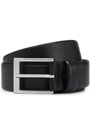 HUGO BOSS Riem van Italiaans leer met zilverkleurige gesp