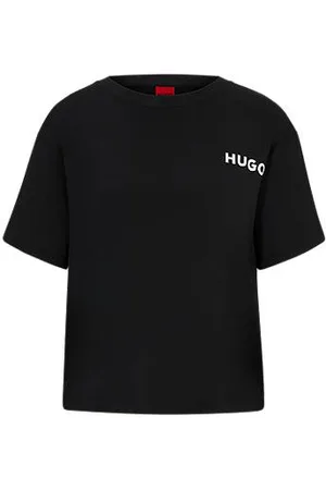 HUGO BOSS T-shirt met V-hals in ontspannen model van stretchjersey