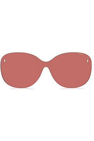 HUGO BOSS Ronde, roze clip-on glazen met magnetische studs