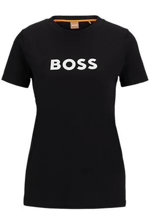 HUGO BOSS T-shirt van katoenen jersey met contrastlogo