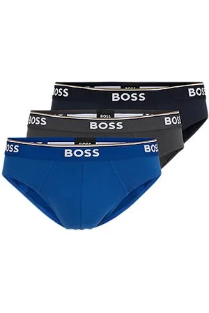 HUGO BOSS Drie slips van stretchkatoen met logotailleband