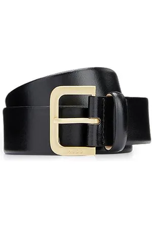 HUGO BOSS Riem van Italiaans leer met doorngesp met gravure