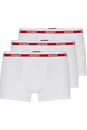 HUGO BOSS Set van drie korte boxershorts met logotailleband van stretchkatoen