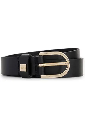 HUGO BOSS Riem van Italiaans leer met goudkleurige gesp