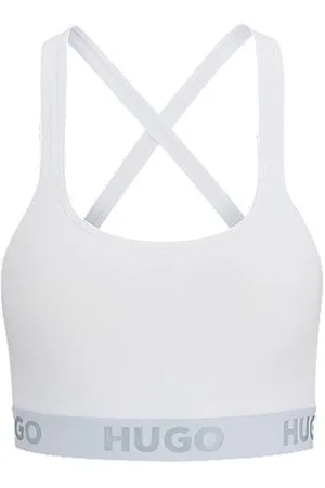 HUGO BOSS Bralette van stretchkatoen met gekruiste achterkant en logoband
