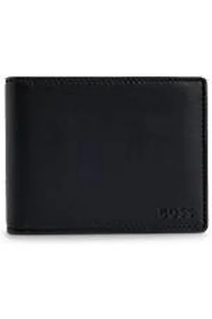 HUGO BOSS Trifold-portemonnee van leer met reliëflogo en muntvakje