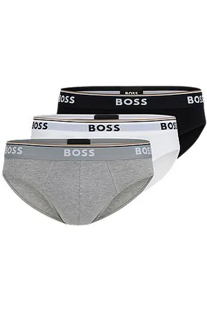 HUGO BOSS Drie slips van stretchkatoen met logotailleband