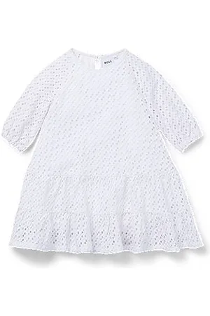 HUGO BOSS Kinderjurk met lange mouwen en monogramdetails