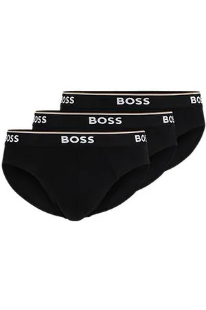 HUGO BOSS Drie slips van stretchkatoen met logotailleband