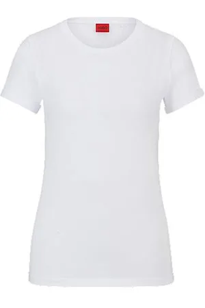 HUGO BOSS Slim-fit T-shirt van katoen jersey met logoprint