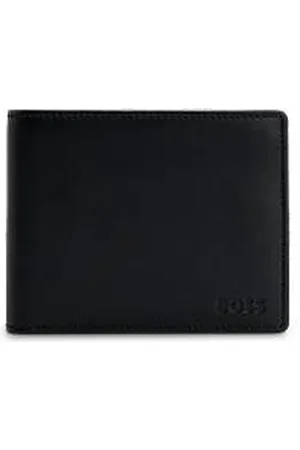 HUGO BOSS Billfold-portemonnee van leer met reliëflogo en muntvakje