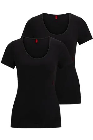 HUGO BOSS Set van twee underwear T-shirts van stretchkatoen met logo’s