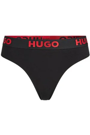 HUGO BOSS String met logotailleband van stretchkatoen