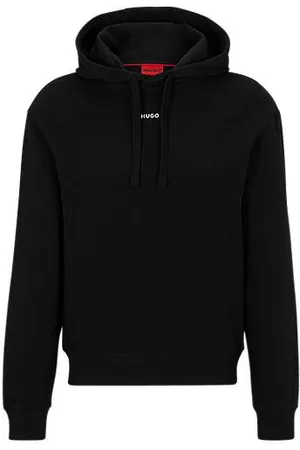 HUGO BOSS Relaxed-fit hoodie van katoenen badstof met logoprint
