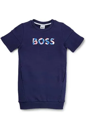 HUGO BOSS T-shirtjurk van sweatstof met 3D-logo voor kinderen