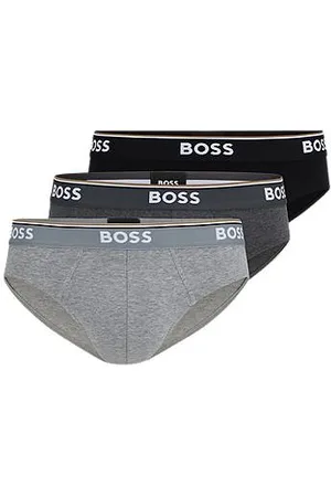 HUGO BOSS Drie slips van stretchkatoen met logotailleband