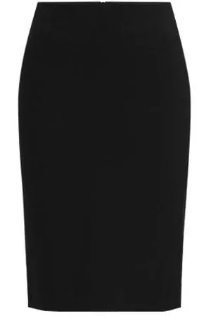 HUGO BOSS Slim-fit kokerrok van scheerwol