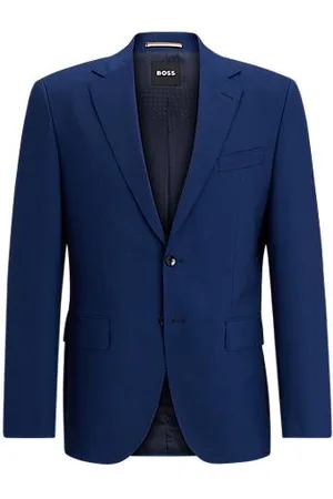 HUGO BOSS Regular-fit colbert van scheerwol met stretch