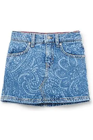 HUGO BOSS Minirok van stretchdenim met gelaserd paisleydessin voor kinderen