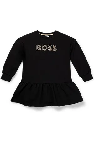 HUGO BOSS Kinderjurk met lange mouwen en logo-artwork