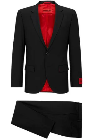 HUGO BOSS Slim-fit pak van een wolmix met hoogwaardige stretch