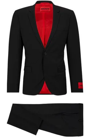 HUGO BOSS Extra slim-fit pak van een wolmix