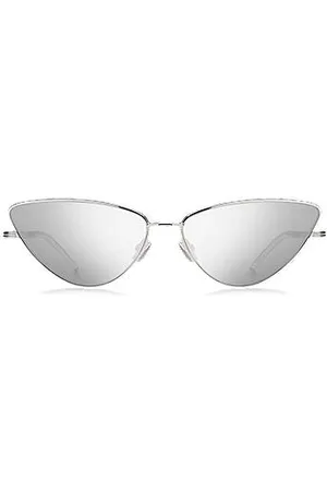 HUGO BOSS Cateye-zonnebril van staal met kenmerkende details