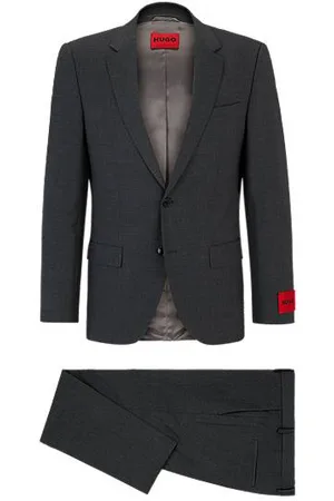 HUGO BOSS Slim-fit pak van een wolmix met hoogwaardige stretch