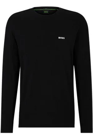 HUGO BOSS T-shirt met lange mouwen en contrastlogo van stretchkatoen