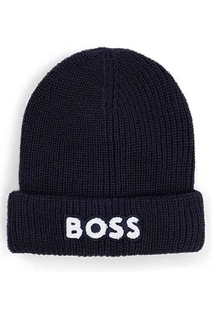 HUGO BOSS Dubbellaagse kinderbeanie met logo van badstof