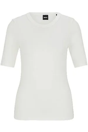 HUGO BOSS Slim-fit T-shirt van een modalmix met stretch