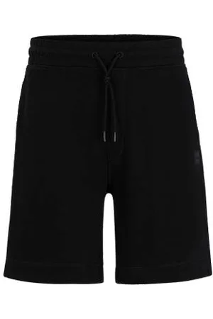 HUGO BOSS Regular-fit short van katoenen badstof met logopatch
