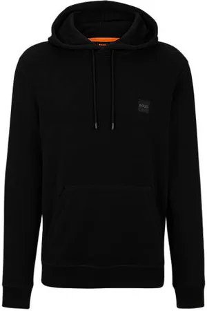 HUGO BOSS Regular-fit hoodie van katoenen badstof met logopatch