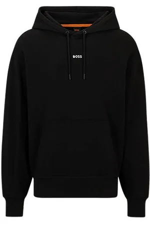 HUGO BOSS Fleece hoodie van katoenen badstof met contrastlogo