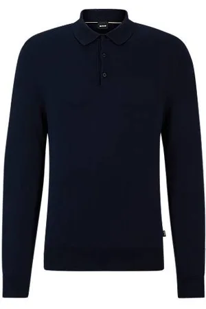 HUGO BOSS Regular-fit gebreide polo van katoenen jersey
