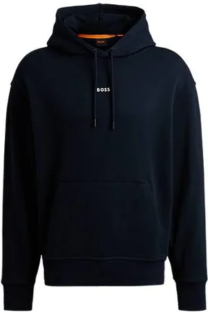 HUGO BOSS Fleece hoodie van katoenen badstof met contrastlogo