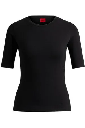 HUGO BOSS Slim-fit T-shirt van katoen, modal en stretch