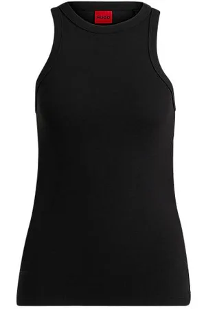 HUGO BOSS Geribde tanktop van een katoenmix met logoprint