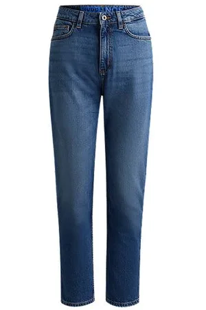 HUGO BOSS Mom-jeans van middenblauw stretchdenim