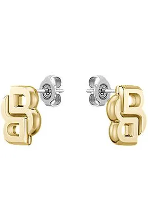HUGO BOSS Goudkleurige oorbellen met Double B-monogram