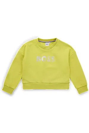 HUGO BOSS Fleece sweatshirt voor kinderen van een katoenmix met logo-artwork