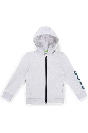 HUGO BOSS Kinderhoodie van fleece met rits en reliëflogo