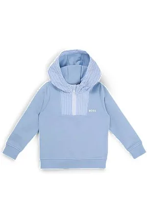 HUGO BOSS Kinderhoodie van een katoenmix met gestreepte capuchon